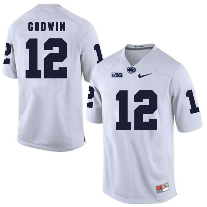 Penn State Nittany Lions #12 Chris Godwin White College Football Jersey